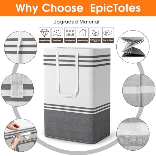 2 Pack Large Home Laundry Basket, Laundry Hamper, Freestanding Waterproof Dirty - Image 4