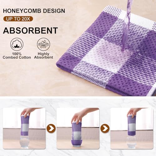 Mordimy 8 Pack Kitchen Towels and Dishcloths Set - Image 3