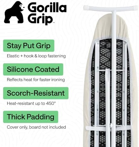 GORILLA GRIP Padded Ironing Board Cover, 15x54 Linen - Image 2
