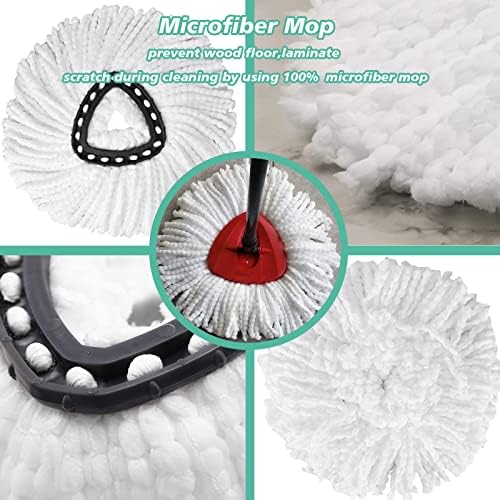 8PCS Spin Mop Replacement, 100% Microfiber, Machine Washable, 360° Rotation - Image 3