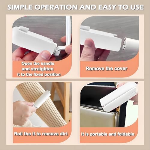 Mini Travel Lint Roller with 150 Sticky Sheets, Compact Portable Pet Hair - Image 3