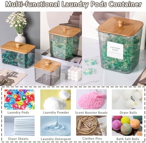 4 Pack Laundry Pods Container, Scoops & Labels - Image 3