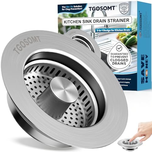 TGOSOMT Kitchen Sink Drain Strainer Stopper, Anti-Clog & Quick Drain by TGOSOMT%C2%AE