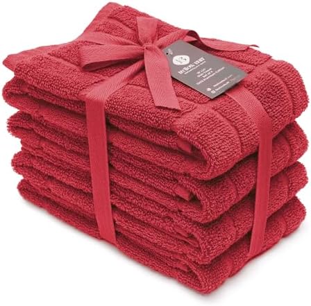 100% Cotton Terry Dish Towels, 4 Pack Plain, 16 x26 Inches, Super Soft and by Ecotribe