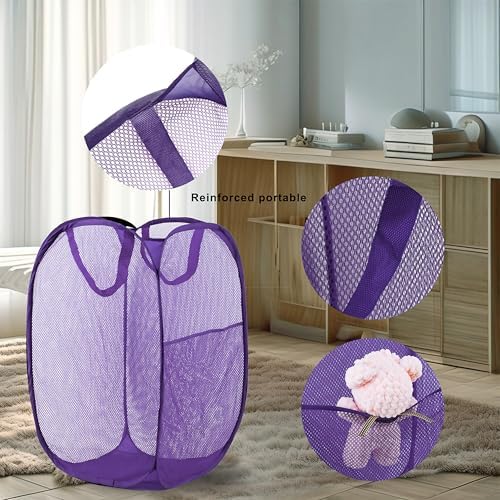 Pop Up Laundry Hamper, Mesh Laundry Basket Collapsible, Foldable Hamper - Image 6