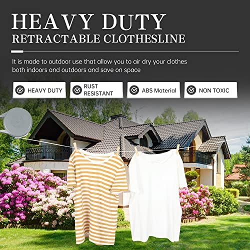 ZOES HOMEWARE Retractable Clothesline Heavy Duty Retracting Clothes Line - Image 2
