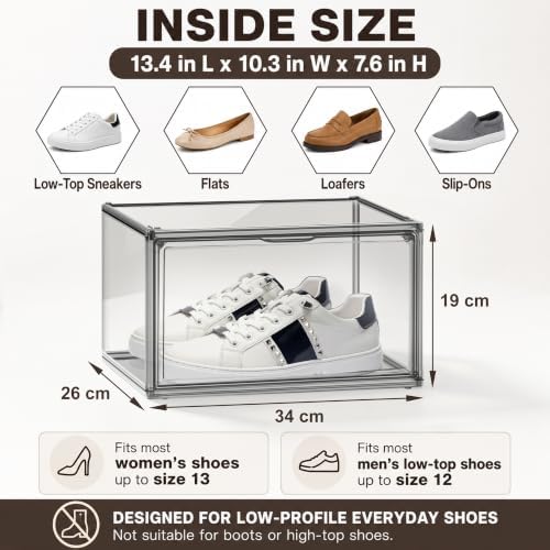 10 Pack Heavy Duty Shoe Sneaker Box, Acrylic Shoe Organizer, Size 12 - Image 2