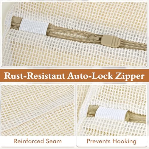 Natural Cotton Mesh Laundry Bags 12x16" 3-Pack, Gentle Wash - Image 3