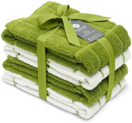 100% Cotton Terry Dish Towels, 4 pack16 x26 Inches, Super Soft and Absorbent by Ecotribe