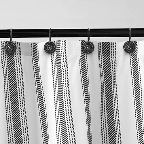 Black Shower Curtain Hooks, Rust Proof Decorative Shower Curtain Rings - Image 3