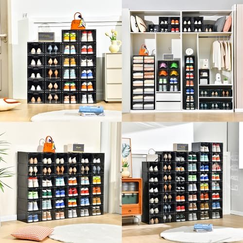 Stebopum 12 Pack Shoe Boxes Organizer, Magnetic Door Shoe Storage Boxes - Image 5
