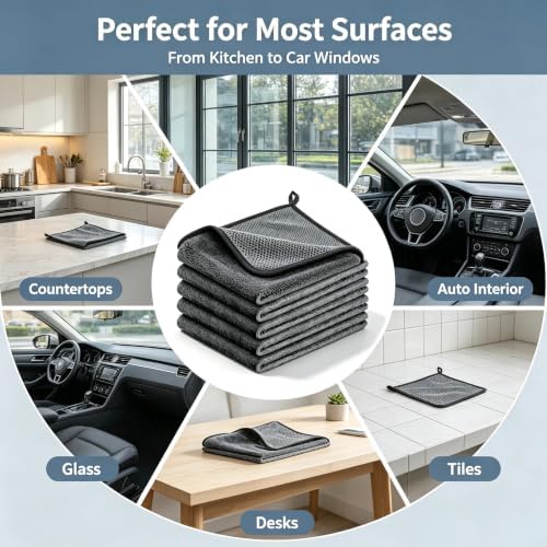 5 Pack Thickened Magic Cleaning Cloth, Reusable Multi-Purpose Cleaning Rags - Image 4