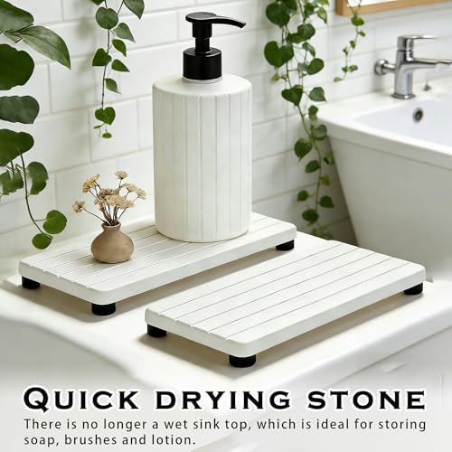 2PCS Stone Drying Tray, Water Absorbing Stone Tray - Image 4