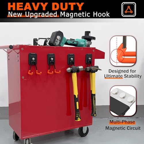 ULIBERMAGNET Heavy Duty Magnetic Hooks, 4 Pack Strong Extra Large Magnet Hook - Image 6
