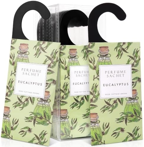 Large 12 Packs Eucalyptus Hanging Scented Sachets Long-Lasting Closet by ROSECOTTAGE