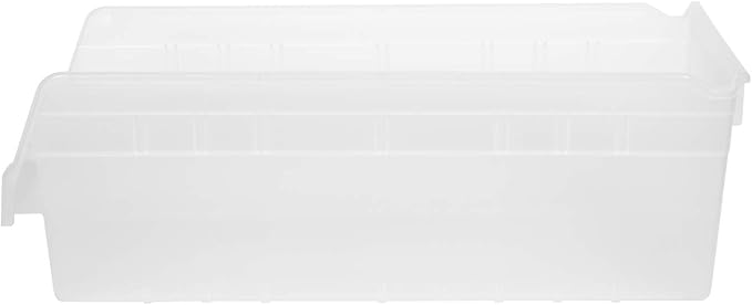 Akro-Mils 30088 Plastic Nesting ShelfMax Storage Bin Box, (18-Inch x 8-Inch x 6-Inch), Clear, (8-Pack)