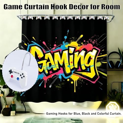 12 Pcs Game Theme Shower Curtain Hooks - Image 5