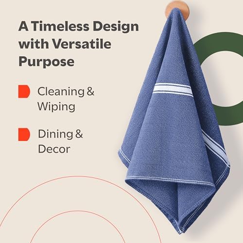 Zeppoli Classic 15 Pack 100% Natural Cotton Kitchen Towel Set, Reusable Wash - Image 5