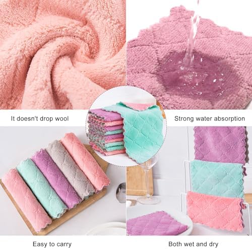 20 Pack Cleaning Cloth Kitchen Cloth, Dish Towels Super Absorbent Coral Velvet - Image 2