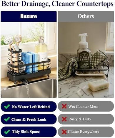 Kitsure Sponge Holder for Kitchen Sink, 7.9" x 3.5" x 6.0" - Image 6