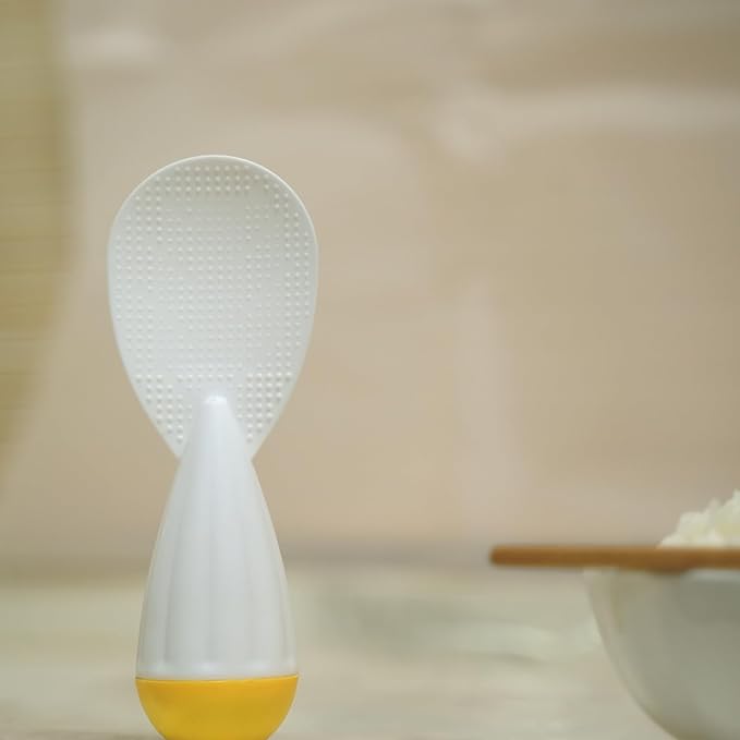 Never-Fall Rice Spoon with Reinforced Handle Design – Self-Standing Base & Non-Slip Grip for Mess-Free Serving