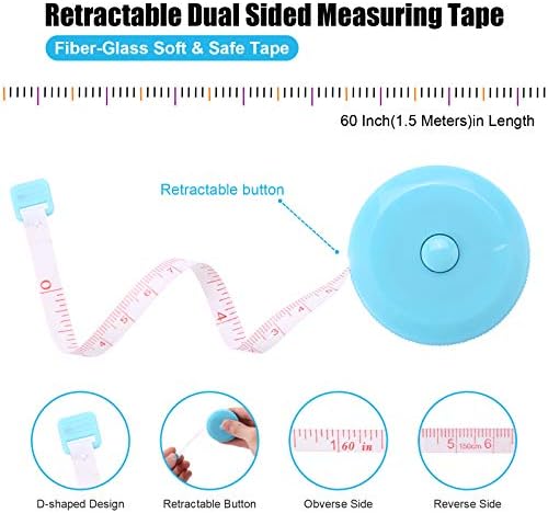 Tape Measure Retractable, Fabric Measuring Tape, 60 Inch Small Sewing Tailor - Image 3
