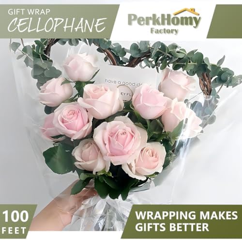 PerkHomy Clear Cellophane Wrap Roll 32" x 100' 3 Mil Thick Cellophane - Image 3