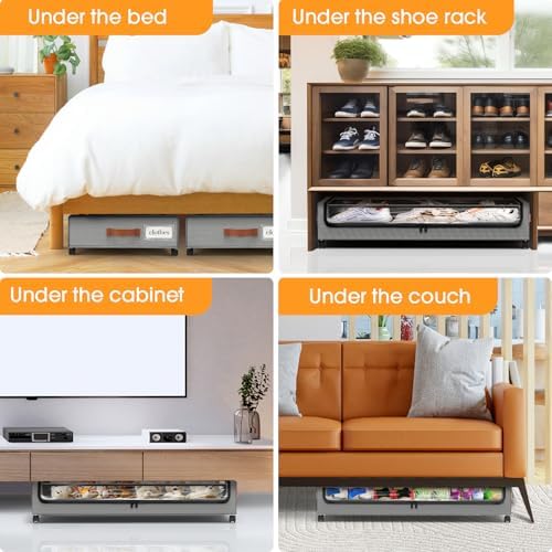 Under Bed Storage with Wheels 2Pack Storage Containers with Clear Window - Image 7