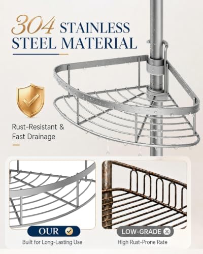 SEIRIONE Rustproof Shower Corner Caddy Organizer - Image 5
