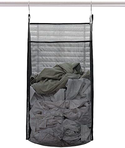 Jelier Hanging Breathable Mesh Laundry Hamper Basket, Portable Heavy Duty by Jelier