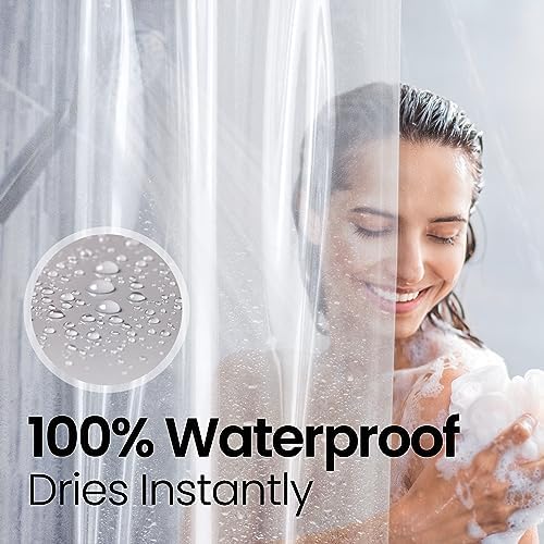LiBa Shower Curtain PEVA 8G, 72x72 Inch Waterproof Clear - Image 5