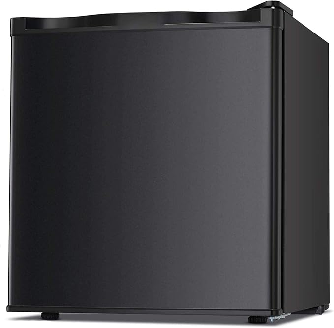 Antarctic Star Upright Freezer 1.1 Cu.ft, Compact Mini Freezer with Reversible Single Door, Temperature Control, Removable Shelves, Small freezer Stainless Steel for Dorms Home Office, Black
