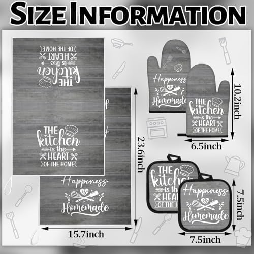 Sratte 6 Pcs Kitchen Decor Accessories Set, Dark Gray Wood - Image 4