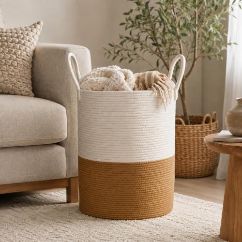 Baby Laundry Basket, Cotton Rope Nursery Hamper - Image 6