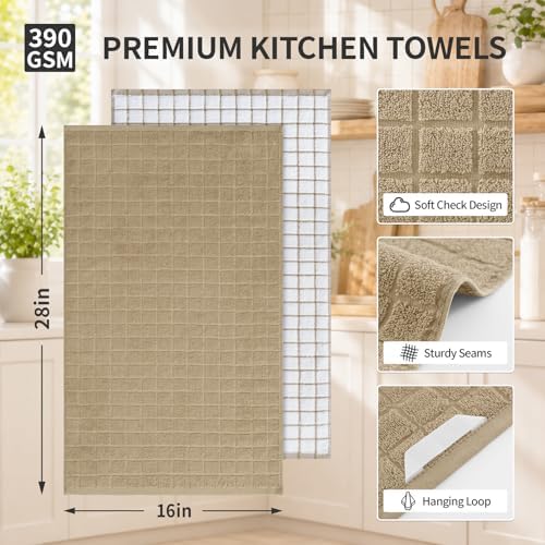 Kitinjoy Premium Kitchen Towels, Large 100% Cotton Terry 390 GSM Kitchen Hand - Image 2