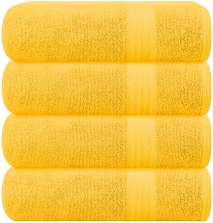 GLAMBURG Premium Cotton 4 Pack Bath Towel Set by GLAMBURG