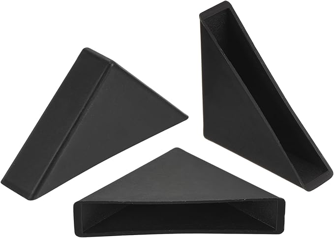uxcell 20Pcs Plastic Corner Protectors 12x66mm Triangle Shape Glass Corner Guards Cushion for Corner Protection of Glass, Mirror, Tile, Black