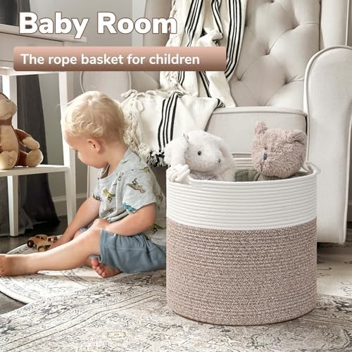 Goodpick Jute Woven Basket for Blankets Clothes Organizing，Cotton Rope - Image 2