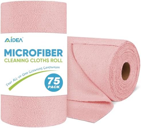 AIDEA Microfiber Cleaning Cloth Roll-75PK, 11.5×11.5" by AIDEAHOME