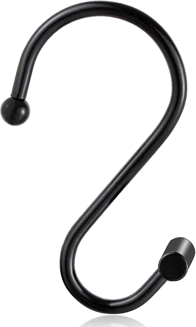 CHICTIE Black Shower Curtain Hooks Rings, Decorative - Image 5