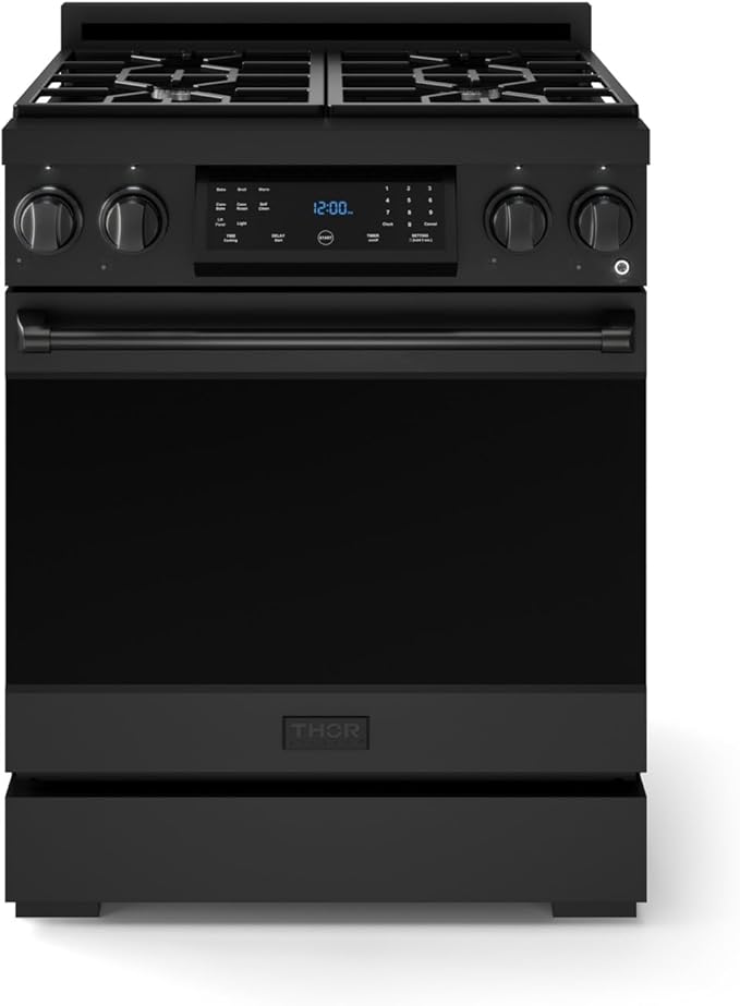 Gordon Ramsay by THOR Kitchen 30 Inch Professional Liquid Propane Range with Tilt Panel Touch Control in Black