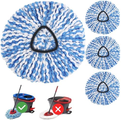 4 Pack Spin Mop Head Replacement by Kimmkco