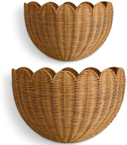 BEBE BASK The Original Scalloped Wicker Wall Basket – Set of 2 by BEBEBASK%C2%AE
