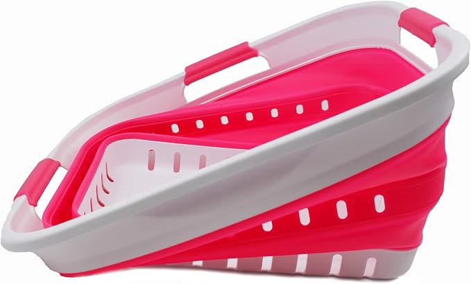 SAMMART 30L Collapsible 3 Handled Plastic Laundry Basket - Image 8