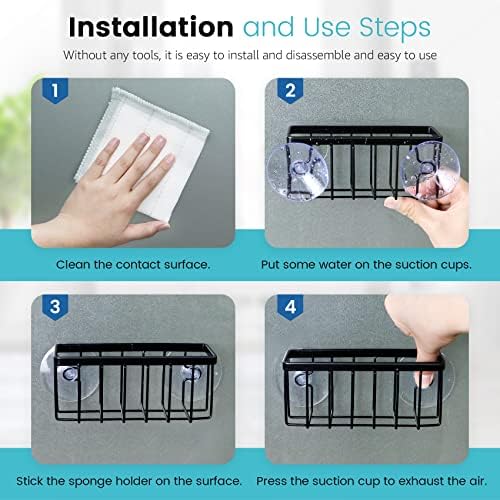 HLOOL Kitchen Sink Sponge Holder, Kitchen Sink Caddy, Sponge Holder - Image 3