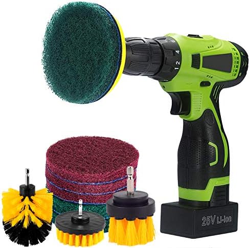 Kichwit 4 Inch Drill Power Brush Tile Scrubber Scouring Pads Cleaning Kit by Kichwit