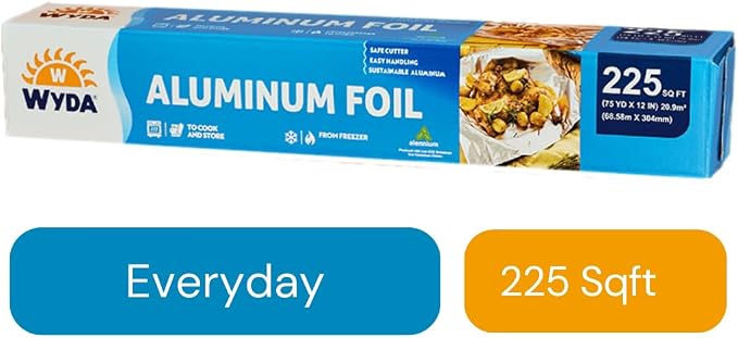 Wyda Aluminum Foil Roll – 225 Sq Ft | Food-Grade - Image 2