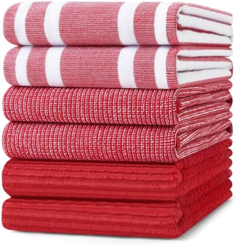 Homaxy Cotton 380 GSM Premium Kitchen Towels, 6 Pack by Homaxy