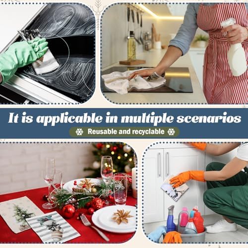 Mindsoft 36 Pcs Christmas Reusable Paper Towels Rolls Washable Bulk Winter - Image 6