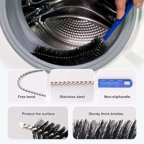 Drain Brush, Refrigerator Coil Cleaning Brush, Dryer Vent Cleaner Brush - Image 3